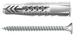 fischer Universald&uuml;bel UX 6 x 50 R S/20 mit Rand und Schraube; mit Rand und Schraube