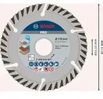 Bosch PRO Multi Material Diamanttrennscheibe, 115 x 22,23 mm Paketinhalt: