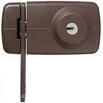 ABUS T&uuml;r-Zusatzschloss 7035 (Metall) mit Sperrb&uuml;gel Farbe: Braun|Zylinder: EC550