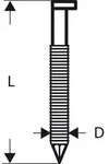 Bosch D-Kopf Streifennagel SN34DK 65R, 2,8 mm, 65 mm, blank, gerillt, 3000er-Pack
