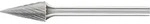 Hartmetall-Kleinfr&auml;sstift mit 3 mm Schaft, Spitzkegelform SKM, Zahnung 5 Form: SKM