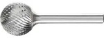 Hartmetall-Fr&auml;sstift mit 6-mm-Schaft, Kugelform KUD, Zahnung 3 PLUS Form: KUD