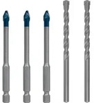 Bosch EXPERT HEX-9 HardCeramic Bohrer Mixed Set, 6 mm, 5-tlg. Paketinhalt:
