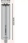 Bosch PRO Core Cutter wet, 122 x 450 mm, 1 1/4-Zoll-UNC Ausf&uuml;hrung: 122 x 450 mm, 1