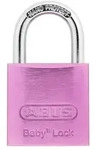 ABUS Vorh&auml;ngeschloss 645TI Baby Lock Farbe: Rosa