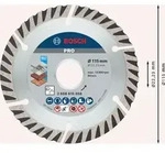 Bosch PRO Multi Material Diamanttrennscheibe, 115 x 22,23 mm Durchmesser mm: