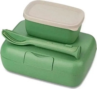 Koziol 7272703, Koziol Lunchbox-Set + Besteck-Set CANDY READY nature leaf green