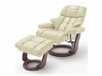 MCA furniture Calgary XXL Relaxsessel mit Hocker, creme/walnuss