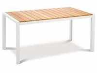 Best Tisch Paros 160x90cm weiss/Teakholz Gartentisch