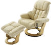 MCA furniture Calgary XXL Relaxsessel mit Hocker, creme/natur