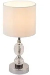 Tischleuchte Nachttischlampe Kristallglas Glasfuss Tischlampe Wohnzimmer, Textil