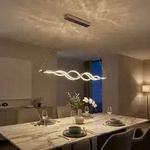 Pendellampe H&auml;ngelampe H&auml;ngeleuchte geschwungenes Design, Glaskristalle,...