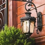 Au&szlig;enleuchte Wandlampe Laterne Antik Down-Leuchte H 43 cm Bronze Metall Glas