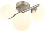 LED Deckenlampe Deckenleuchte Wohnzimmerlampe 3-flammig Silber Metall H 19 cm