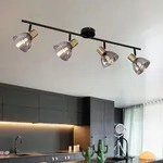 Deckenstrahler 4 flammig Deckenlampe Retro schwarz Deckenleuchte K&uuml;che 79 cm,