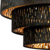 Decken Hänge Lampe schwarz Pendel Design Leuchte gold Wohn Zimmer Beleuchtung Textil