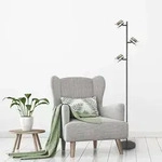 Stehleuchte Standlampe Wohnzimmerlampe Schlafzimmerleuchte Schwarz H 154 cm