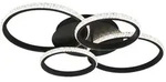 LED Deckenlampe dimmbar Deckenleuchte schwarz matt Kristalle Designlampe Ringe