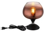 Tischleuchte Glas kupfer Tischlampe Retro Nachttischleuchte schwarz chrom,...