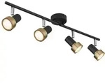Deckenstrahler Deckenleuchte Spotlampe verstellbar 4 flammig schwarz gold L 60cm