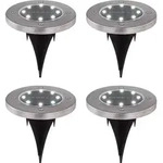 4x LED Solar Bodenleuchte Leuchten Au&szlig;en Erdspie&szlig; Strahler Gartenleuchte Weg...