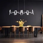 LED H&auml;nge Lampe Wohn Zimmer Pendel Decken Leuchte geschwungen DIMMER