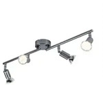 Spotleiste LED Deckenleuchte Wohnzimmer Deckenlampe 4 flammig, Metall silber, 4x 4W