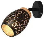 Wandleuchte Wandlampe Flurleuchte Metall schwarz gold E14 drehbar L 27 cm
