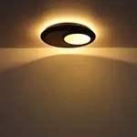 Deckenlampe Deckenleuchte Backlight Esszimmerlampe schwarz Holzoptik LED D 48 cm