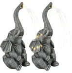 Solarleuchte Elefant Gartendeko Tierfigur Solarlampe Au&szlig;enleuchte grau...