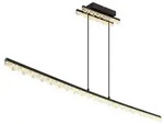 H&auml;ngeleuchte Pendelleuchte Deckenleuchte LED schwarz Acrylkristalle L 120 cm