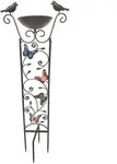 Vogeltr&auml;nke Vogelbad Garten Schmetterling Braun Eisen Boden lackiert H 101,5 cm
