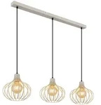 LED H&auml;ngeleuchte Pendelleuchte Esszimmerlampe 3-flammig sandfarben L 103 cm