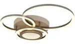LED Deckenlampe Wohnzimmer Deckenleuchte sandfarben 3 Ringe Tunnel-Effekt L 49cm