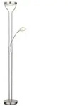 LED Stehlampe Wohnzimmerleuchte Dimmbar Lesefunktion Metall Nickel Glas H 180 cm