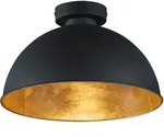 Deckenlampe Deckenleuchte 1 flammig rund schwarz Wohnzimmerlampe, Metall,...
