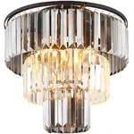 RGB LED Deckenlampe Deckenleuchte Wohnzimmerlampe Dimmbar Schwarz Glas D 40 cm