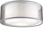 LED Deckenleuchte Deckenlampe Wohnzimmerlampe Metall grau Doppelschirm D 40 cm
