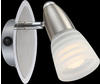 Dekorative LED Strahler nickel matt, chrom Glas opal - satiniert gestreift 4W Globo