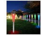 Gartendeko LED Kombi-Set Solarleuchten Wegleuchte RGB-Farbwechsler...
