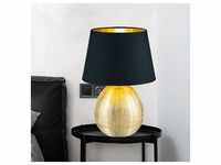 Tisch Lampe Leuchte Schlafzimmer schwarz goldfarbig Schreibtsich Wohnraum Reality
