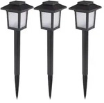 3x LED Solar Steck Leuchten Garten Weg Retro Feuereffekt Au&szlig;en Laternen schwarz