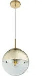 H&auml;ngeleuchte mit Glaskugel Pendelleuchte gold transparent Esstischleuchte