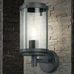 Design Au&szlig;en Wand Lampe ALU Terrassen Grundst&uuml;ck Strahler Leuchte anthrazit Trio