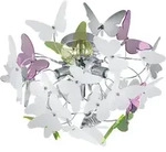 Deckenleuchte f&uuml;r Kinder Deckenlampe im Schmetterling Design, Metall Chrom Acryl,