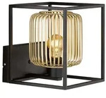 Wandleuchte Wandspot Flurleuchte Metall Schwarz Gold Schlafzimmerlampe L 23 cm