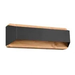 Wandleuchte Innen dimmbar Holzleuchte schwarz Wandlampe LED up and down, Switch