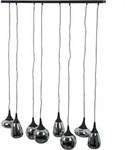Pendelleuchte Glas 8 flammig Esstischlampe schwarz H&auml;ngeleuchte Esszimmer Glas chrom