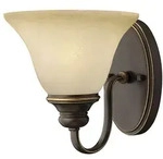 Wandlampe Leuchte Flurlampe Vintage-Design Stahl Alabasteroptik Bronze H 21 cm