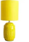 Tischlampe Tischleuchte Leselampe Keramik Nachttischlampe Textil gelb H 30 cm